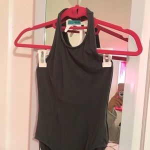 Halter Body Suit in Olive Green